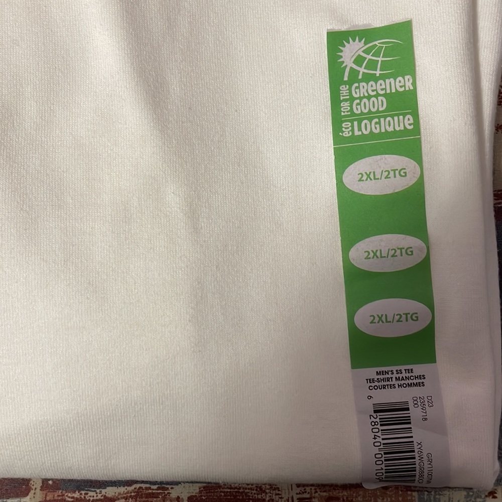 New with tags George brand mens 2xl white round neck tee shirt. - Picture 2 of 7
